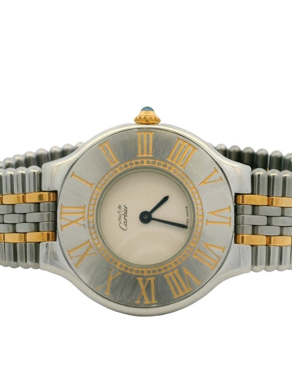Cartier 123000P Must 21 31mm Ivory Dial Gold Plated Stainless Steel Quartz Watch